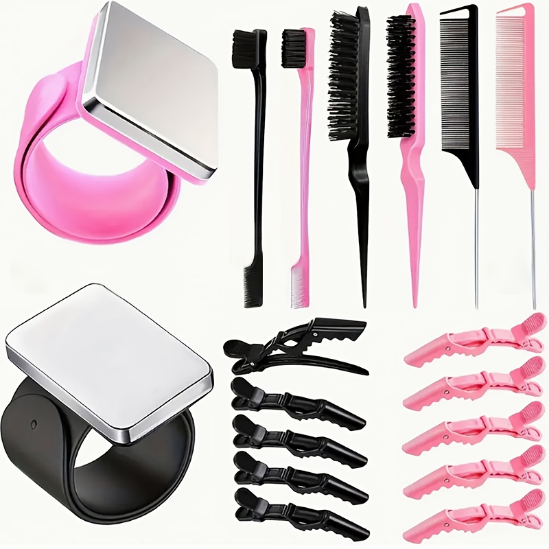 TEMU Iron Wrist Bracelet For Curling Hair, Silicone Patting Hair Styling Separator, Crocodile Clip For Hair Salon, Hair Clip For And Dyeing, Bangs Positioning Clip