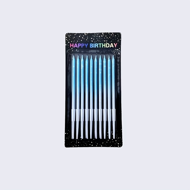 10pcs Multicolor Long Stem Pencil Birthday Decorative Candles, Anniversary Party Decorations