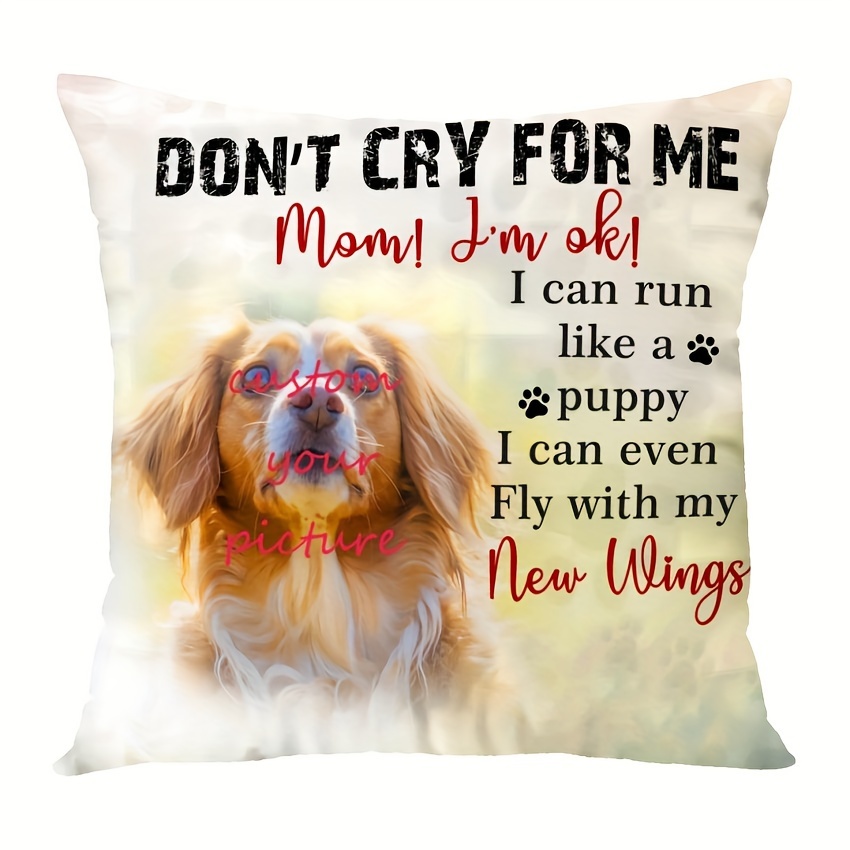 

1pc (customized) Single-sided Printing Super Soft Short Plush Throw Pillow Loss 18x18 Inch Custom Pet Photo Pillow With Pictures Personalized Dog Portrait Pillows For Memory Gift (no Pillow Core)