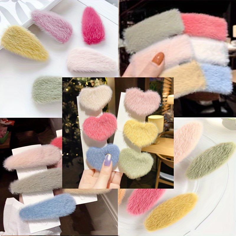 

10pcs Plush Hairpin Set - Elegant & Cute Accessories, Perfect Gift Idea, Hairpin, Artificial Plush, Fashion, Gifts