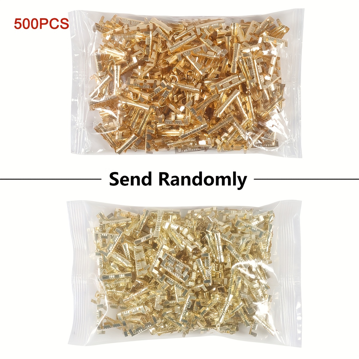 Image of 500pcs U-shaped Connector Terminal Crimping Combination Kit, High-grade Non-insulated Cable Wire Connectors For Mechanical, Electrical, And Automotive Use
