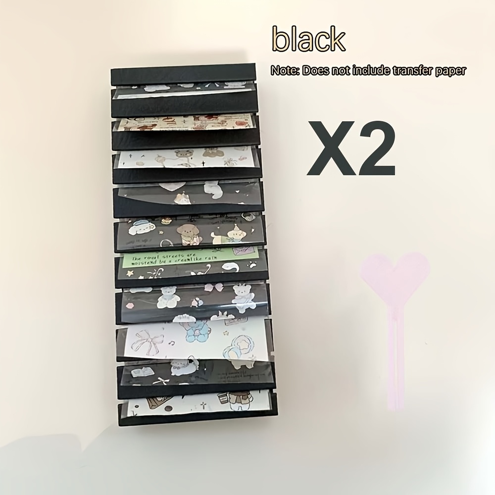 Image of 2pcs Nail Foils Gradient Transfer Foil Storage Box Nail Art Stickers Stripe Floral Manicure Decals Nails Decoration