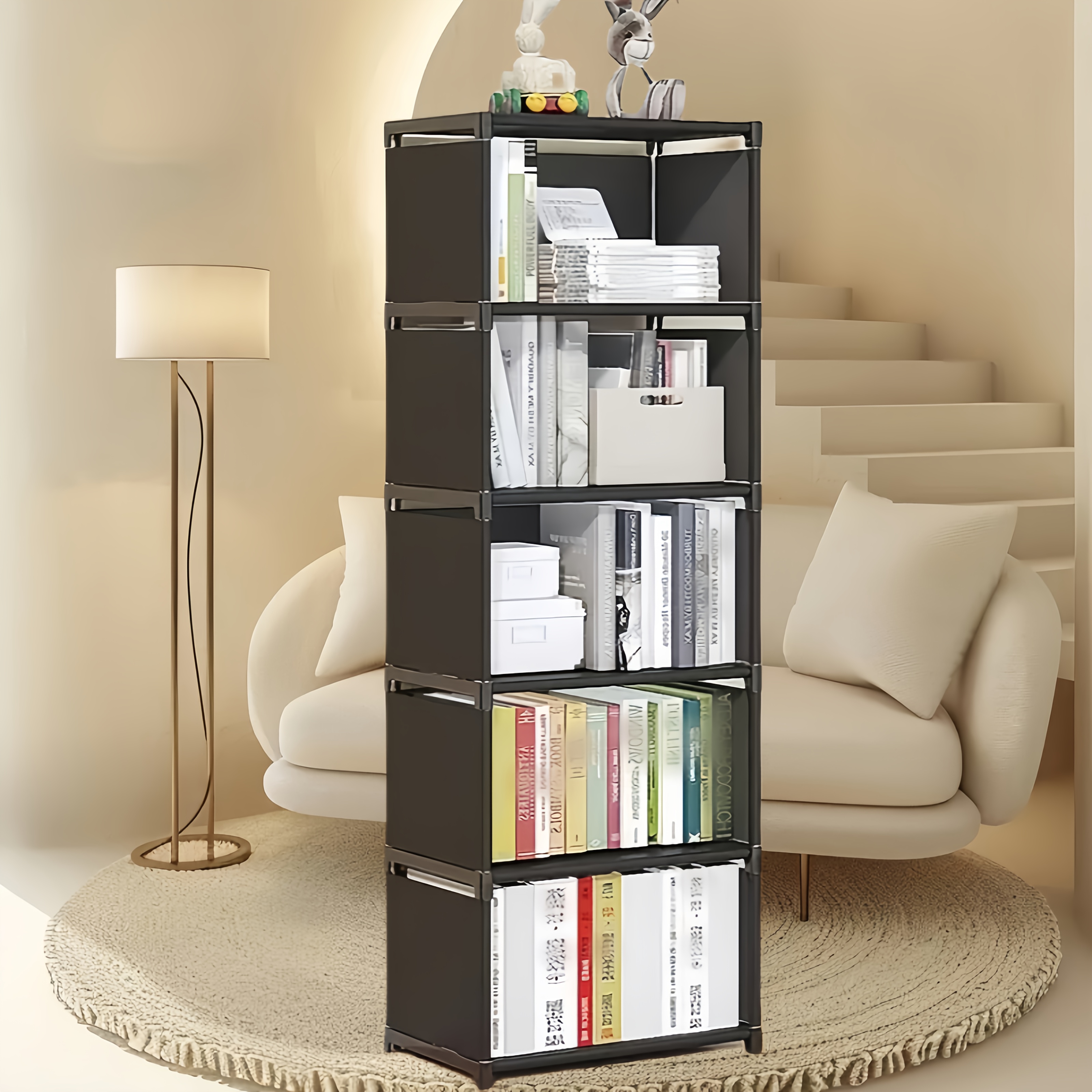 simple bookshelf for home use student small bookshelf desktop office bookcase storage rack for rental house   luggage shelf bedside bedroom   storage rack details 2