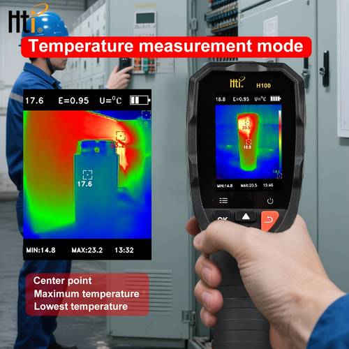 dispositivo de visualización térmica portátil con resolución ir de 96x96 y superresolución de 240x240, diseñado para inspecciones de edificios, hvac y aplicaciones eléctricas. una batería de litio de 1000 mah, 5 paletas .