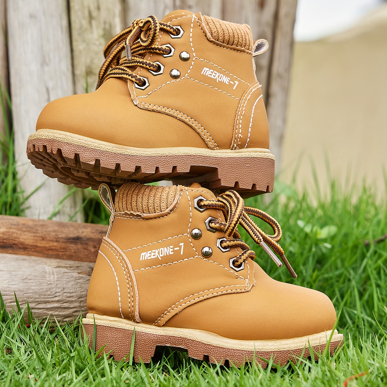 Casual Cool Solid Color Middle Top Oxford Shoes For Boys, Wear-resistant  Non-slip Boots For