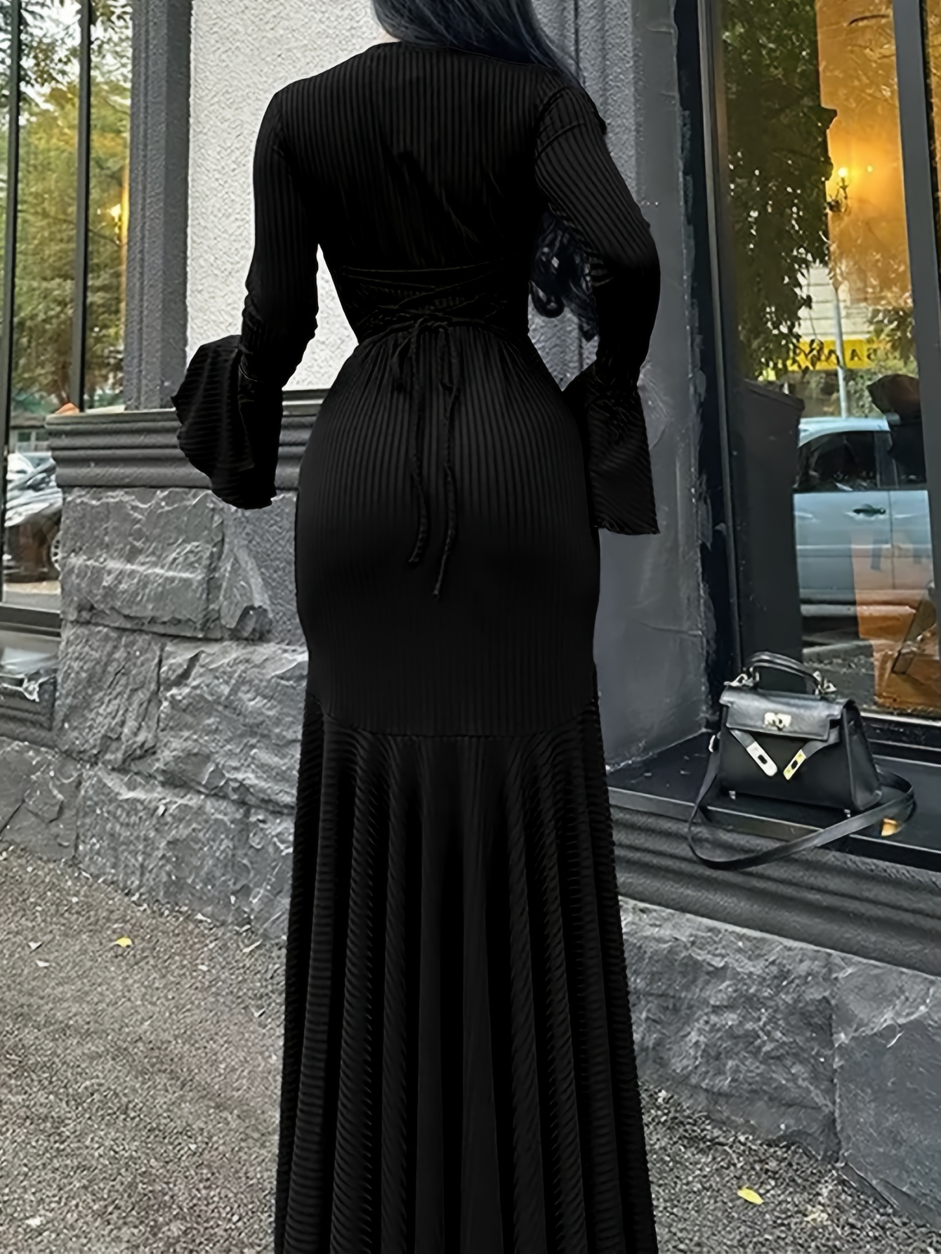 womens casual fall dresses Antonia Rib Flare Maxi Knit Dress