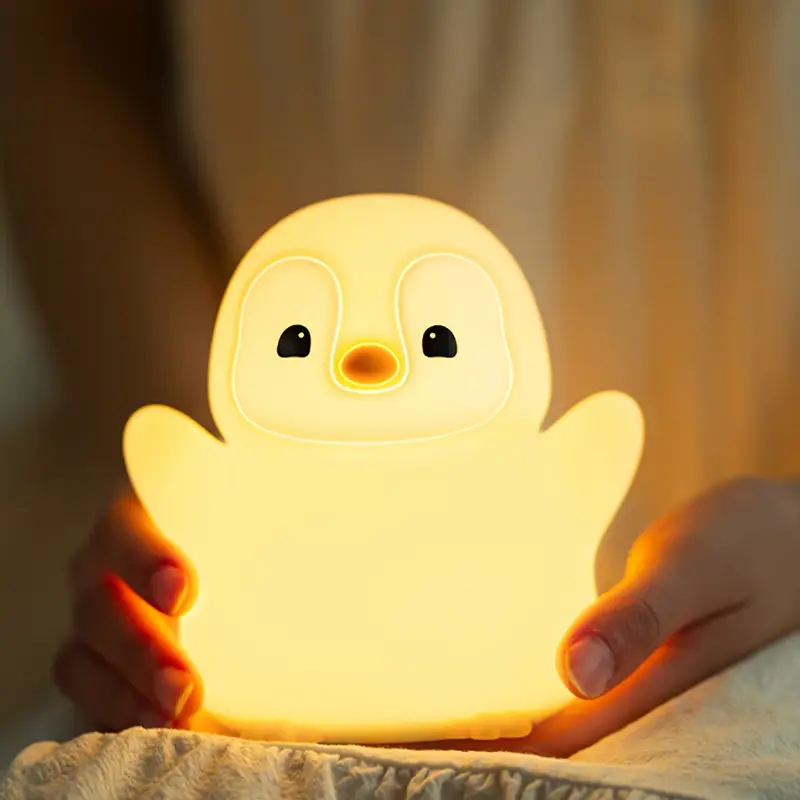 1pc penguin night light sleep companion bedside lamp with sensor christmas gift with data cable for bedroom living room dining table decoration holiday and birthday present Product details 9