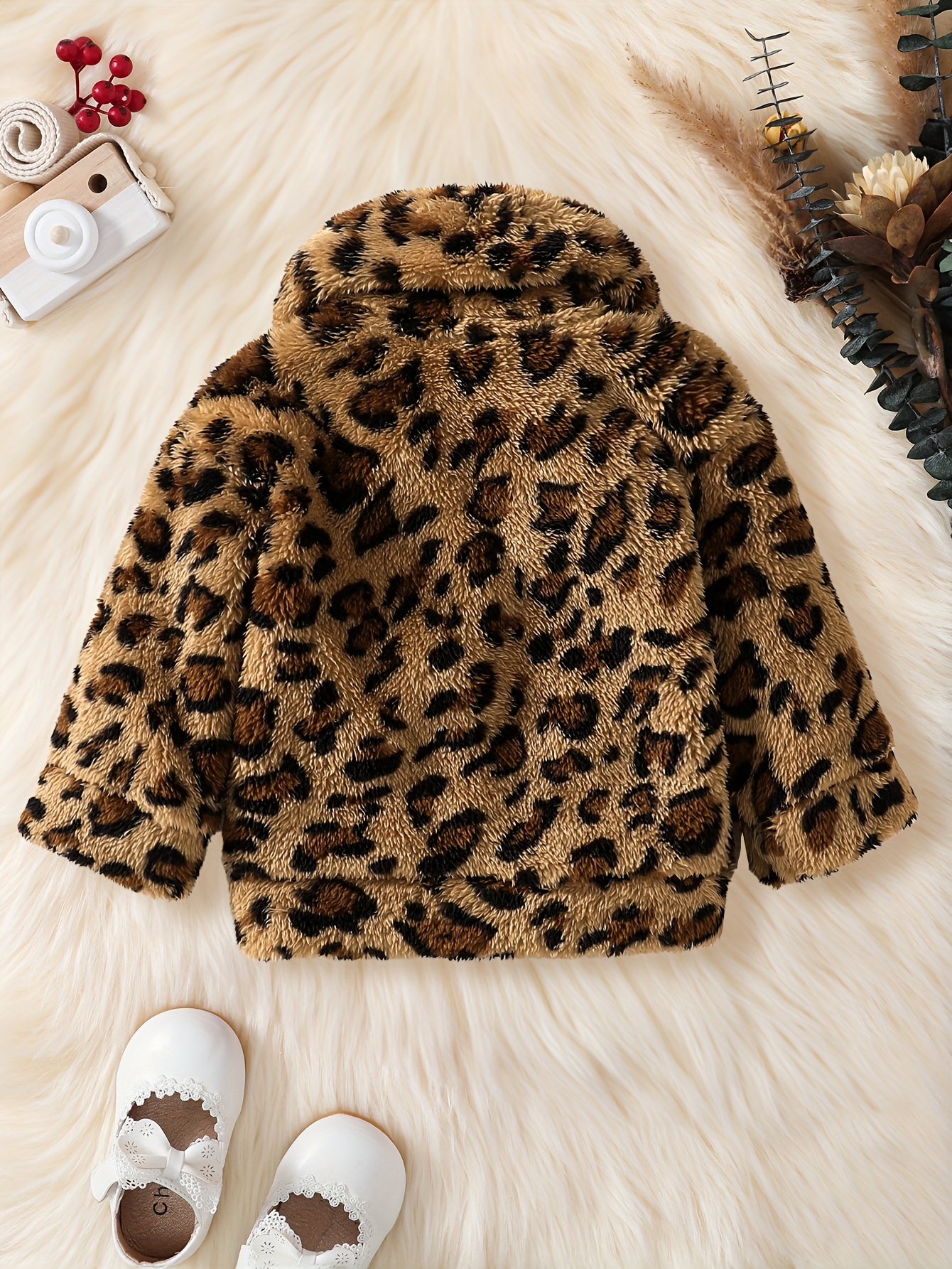 baby girls autumn and winter leopard print warm cardigan jacket for   Product details 0