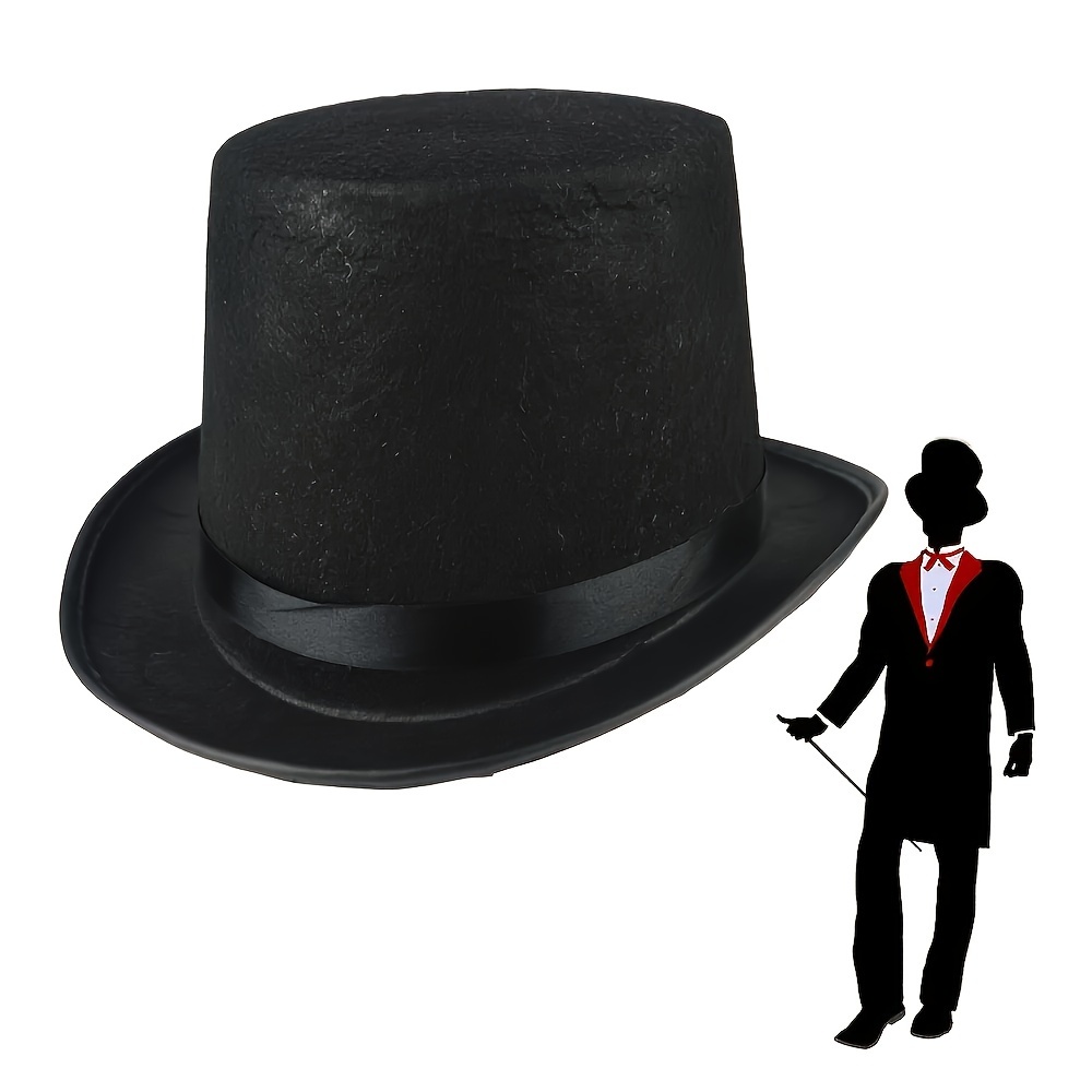 Top Hat Costume, 2Pcs Halloween Top Hat ＆ Black Cane, Fashion Mens  Accessories for Men Women Magic Performance, Cosplay, Dance, Xmas Tree