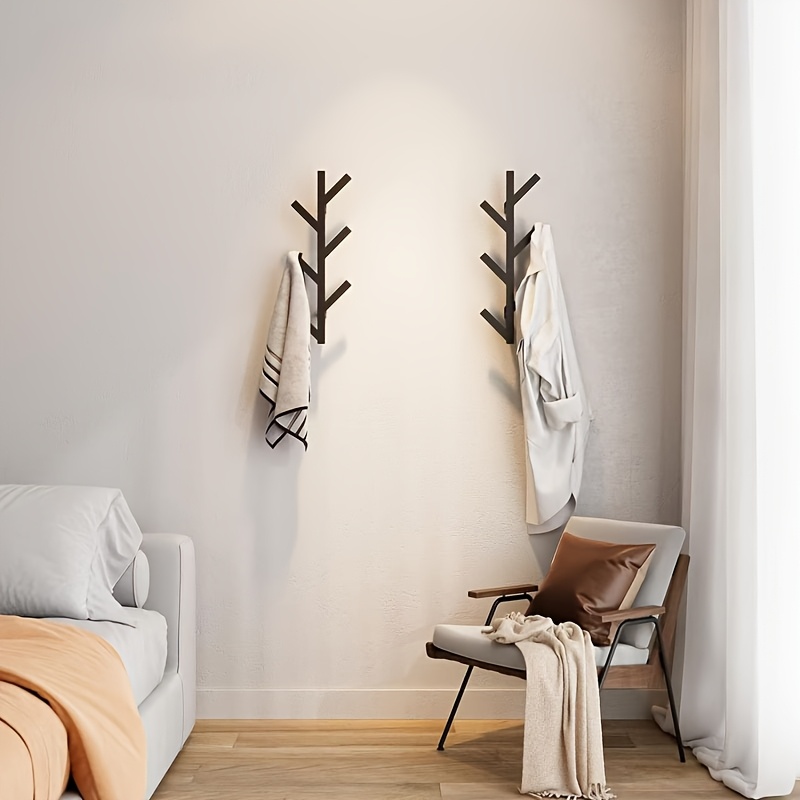 photo de l'article porte-manteau mural moderne avec plusieurs crochets - organisateur élégant pour vêtements et chapeaux en métal pour chambre ou salon,     de place, couleurs mixtes, porte-chapeaux murale,   dentrée, construction robuste