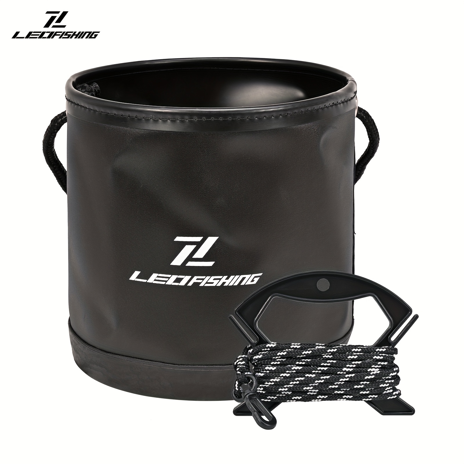 Image of Collapsible Water Bucket Portable Foldable Water Container With Handle And 4m/157.48in Rope For Outdoor Travelling Camping Fishing