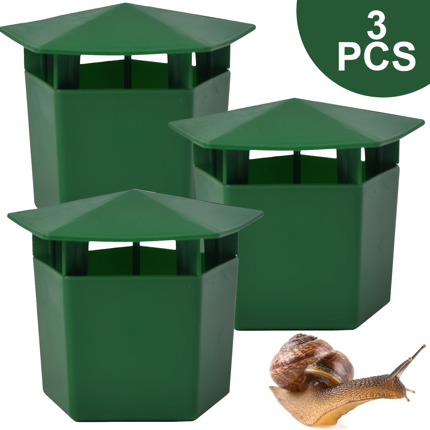 

3-pack Ecolife Abs Plastic Snail And Slug Traps - , Non-electric Pest Cage For Garden Protection