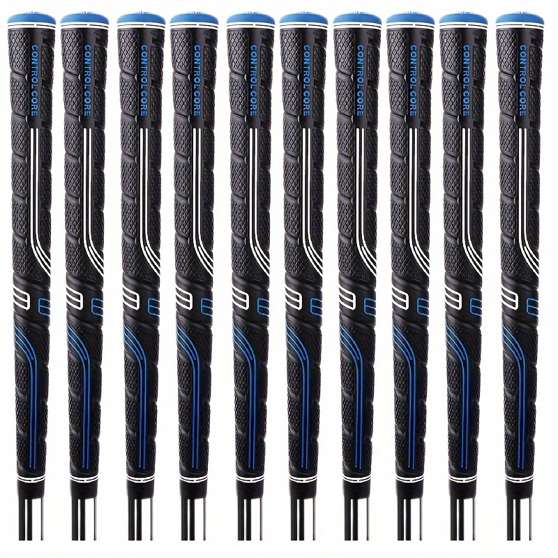 TEMU Set Of 10 Blue Oversized Golf Grips, Made Of Soft Rubber, Featuring Anti-slip And Durability, Suitable For Iron And Wood Clubs, A Accessory