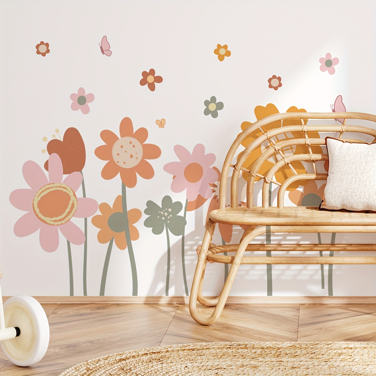 

A Set Of 2 Large Bohemian Style Flower Wall Stickers For Living Room And Bedroom Decoration