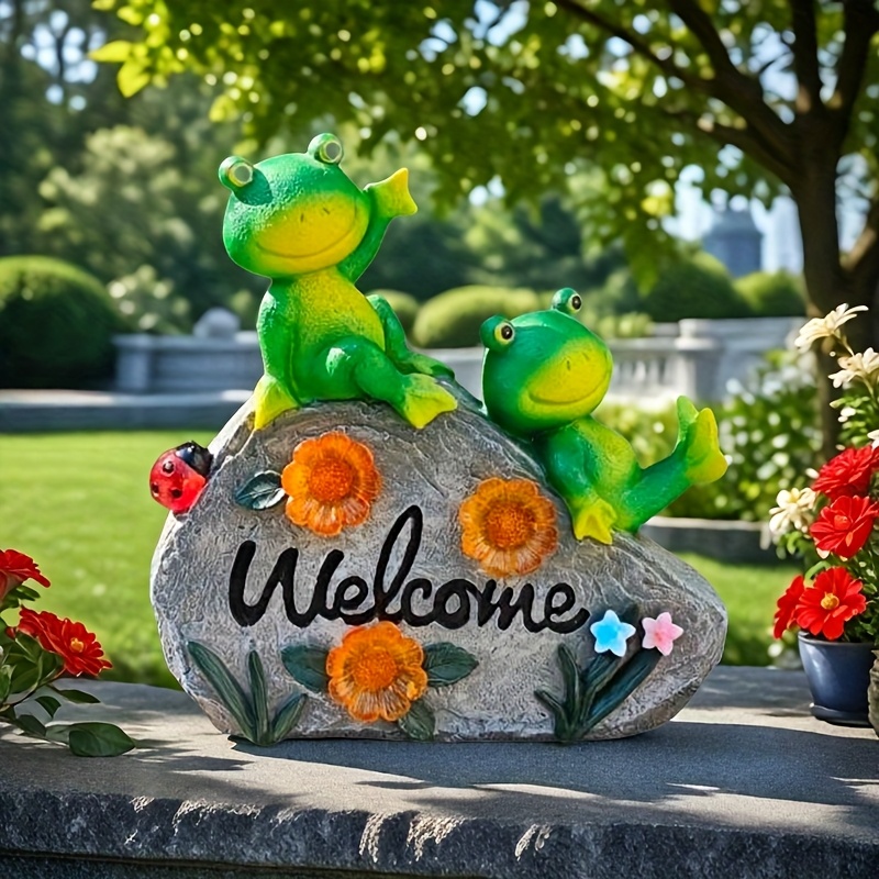 TEMU Frog Garden Decor, Outdoor Garden Patio Lawn Ornament, Balcony/yard Decor, Garden Gifts For Mom/grandma/women