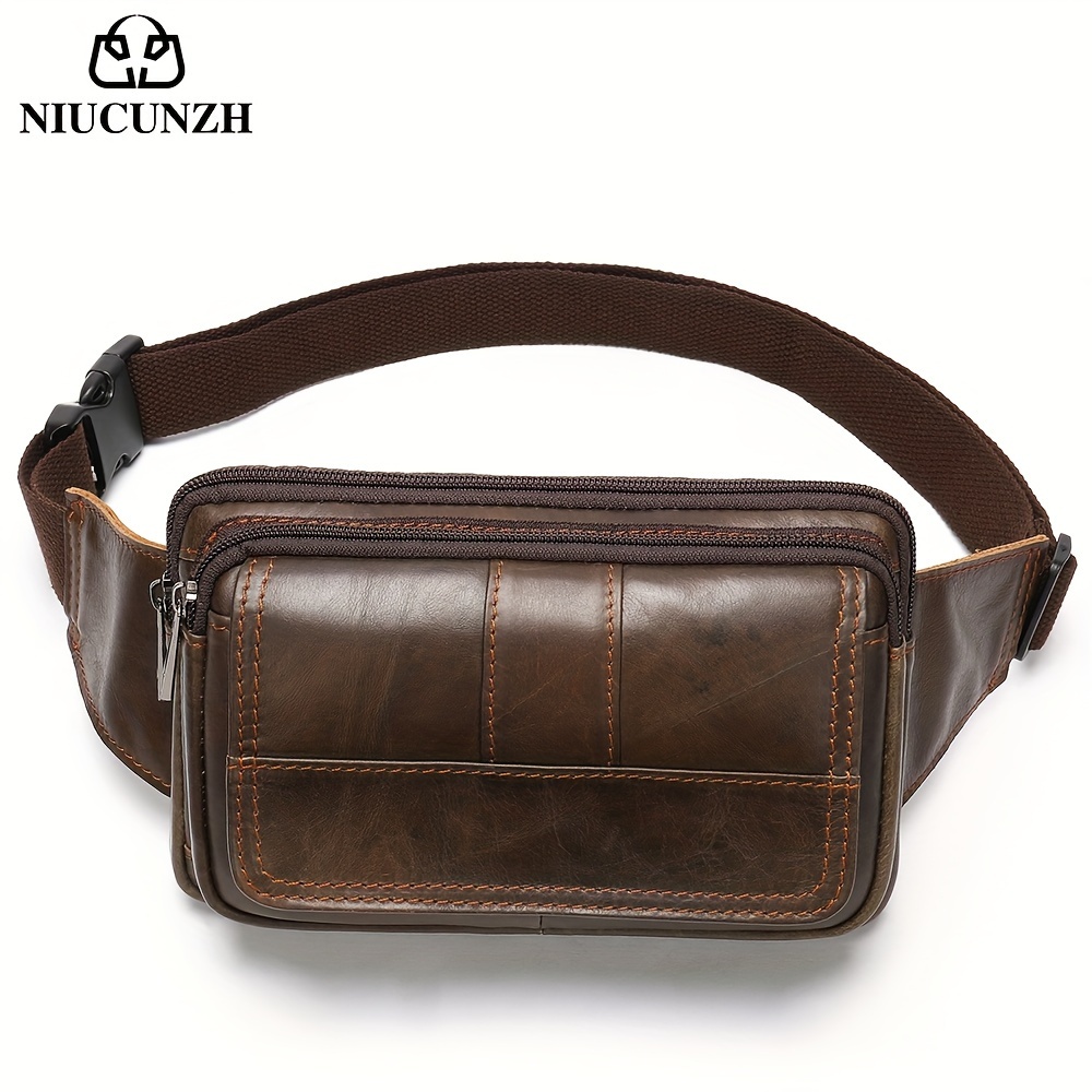 1 pieza bolso de cintura pecho de cuero   para hombre bolso cruzado casual para viajes nc8966 color caf 10