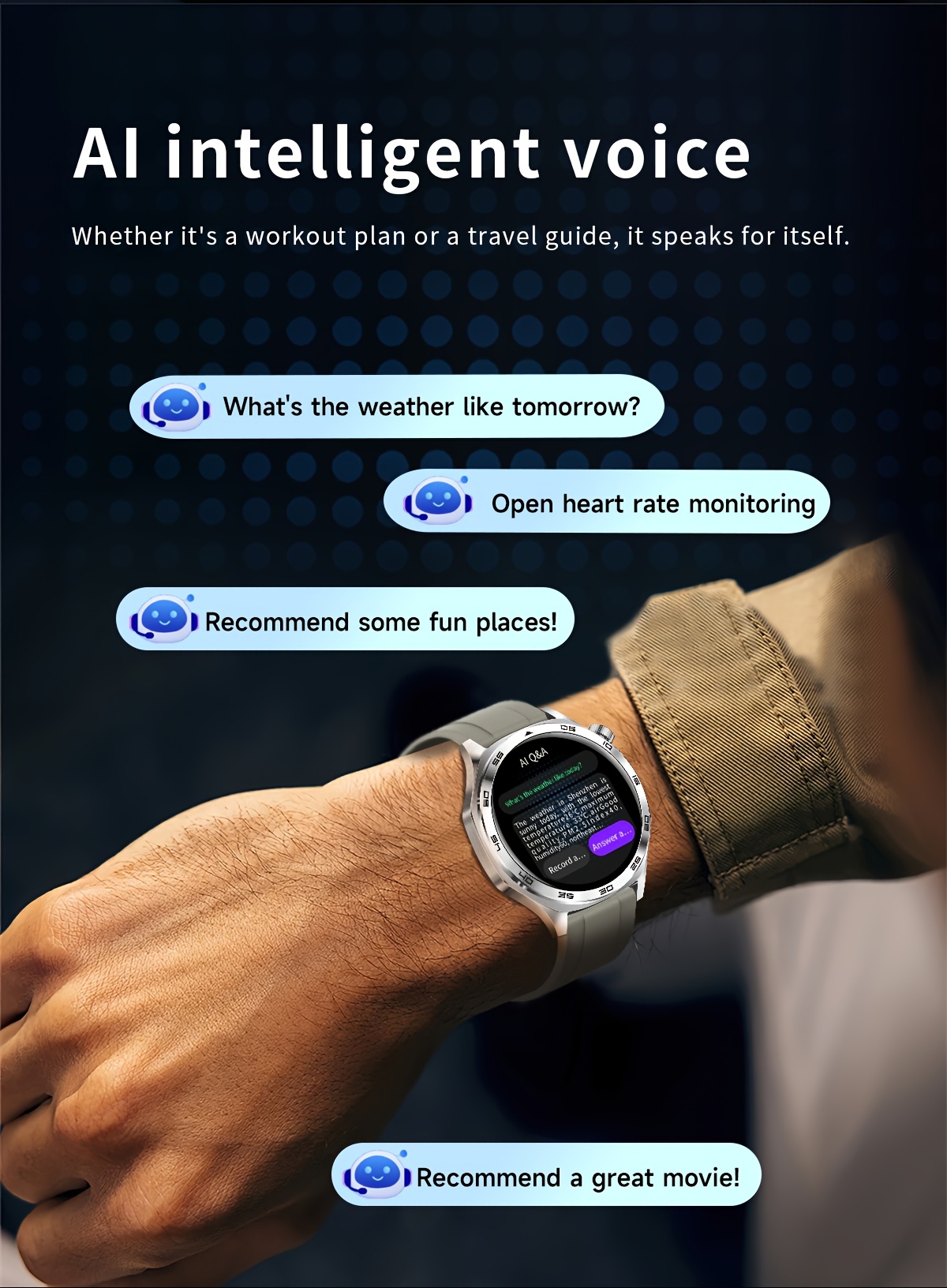 smart watch with flashlight 1 96 amoled high refresh rate   health monitoring 100 sports   ios   compatible Product details 15