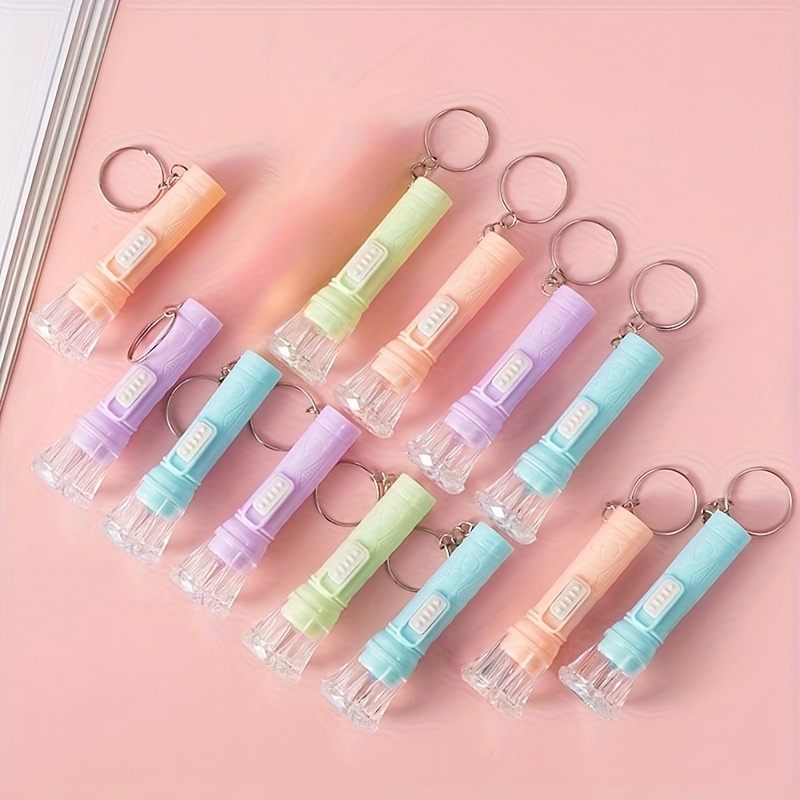 12pcs macaron style mini led flashlights keychain multi Temu New