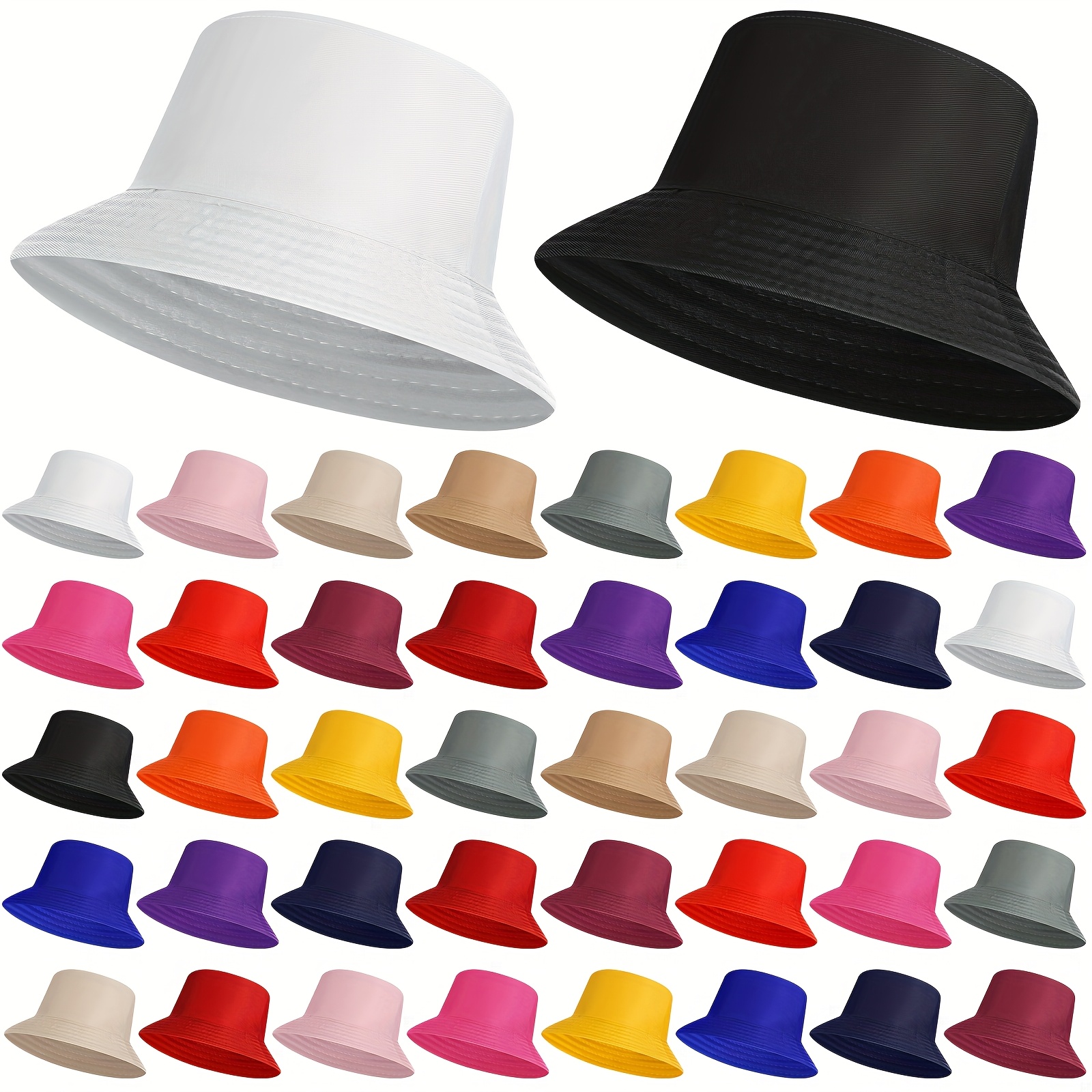 TEMU 45pcs Foldable Bucket Hat Set, A Beach Fishing Hat Suitable For Men And Women (multicolored)