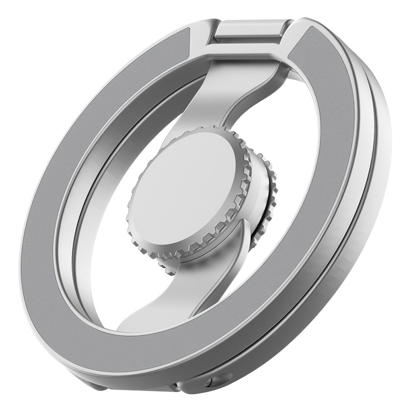 TEMU Mobile Phone 360Â° Rotation Finger Ring Holder Double-sided Strong Magnetic Desktop Folding Portable Metal Bracket For Iphone