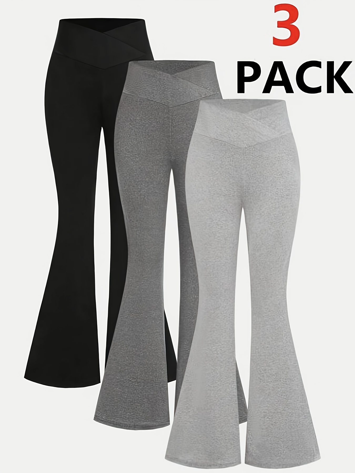 Girls' High-Waisted Flared Knit Leggings, Fashionable and Versatile Spring/Autumn Trousers, Perfect for Outdoor
