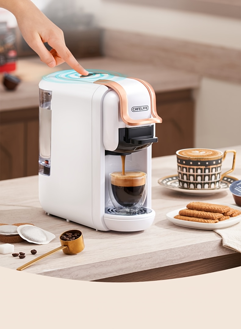  4 in 1 capsule coffee maker mk603 hot cold brew espresso machine 19bar suitable for nec capsules dg capsules ese and coffee powder easy to clean rust proof 0 6l removable water tank suitable for home kitchen and gift details 15
