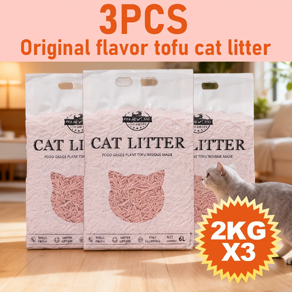TEMU Lettiera per in in Confezione Multipack - 3 Sacchetti X 2kg, Fornitura Duratura, Compatti, Facile da Raccogliere, Bassa Dispersione, Lettiera