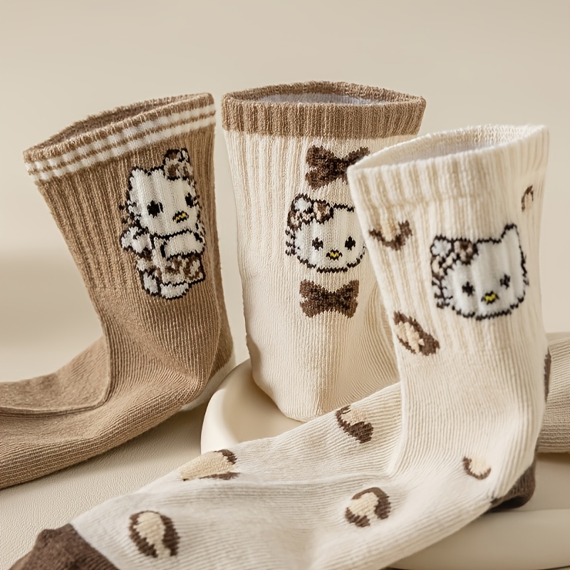 

Sanrio Hellokitty Autumn And Winter 5 Pairs Of Mid-calf Socks, Simple And Fashionable, , Birthday, Valentine's Day, Christmas, Christmas Eve, And New Year Gifts