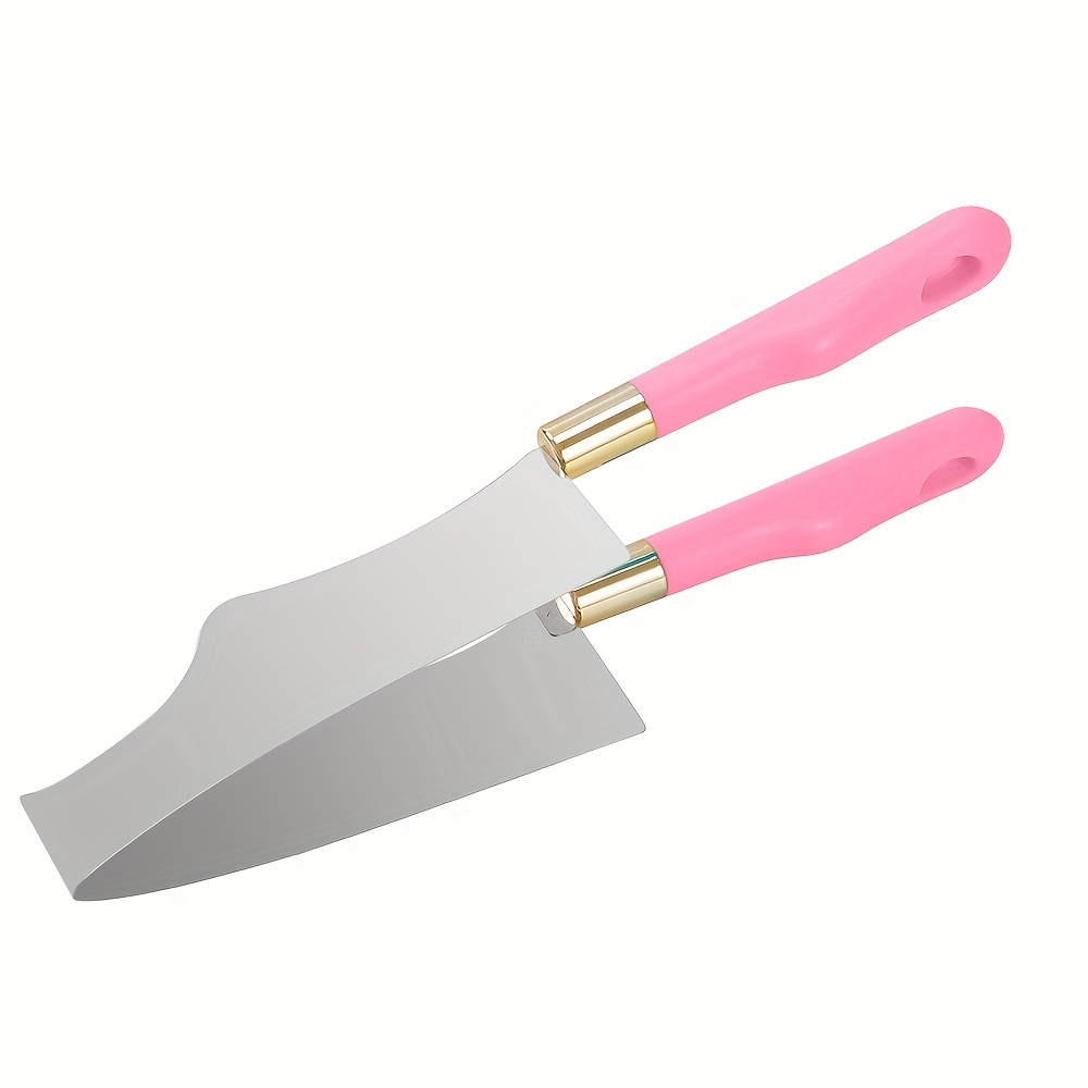 Stainless Steel Cake Transfer Tool With Triangular Design - Durable Plastic & Stainless Steel Cake Slicer For Slices, Perfect For Birthday, Christmas