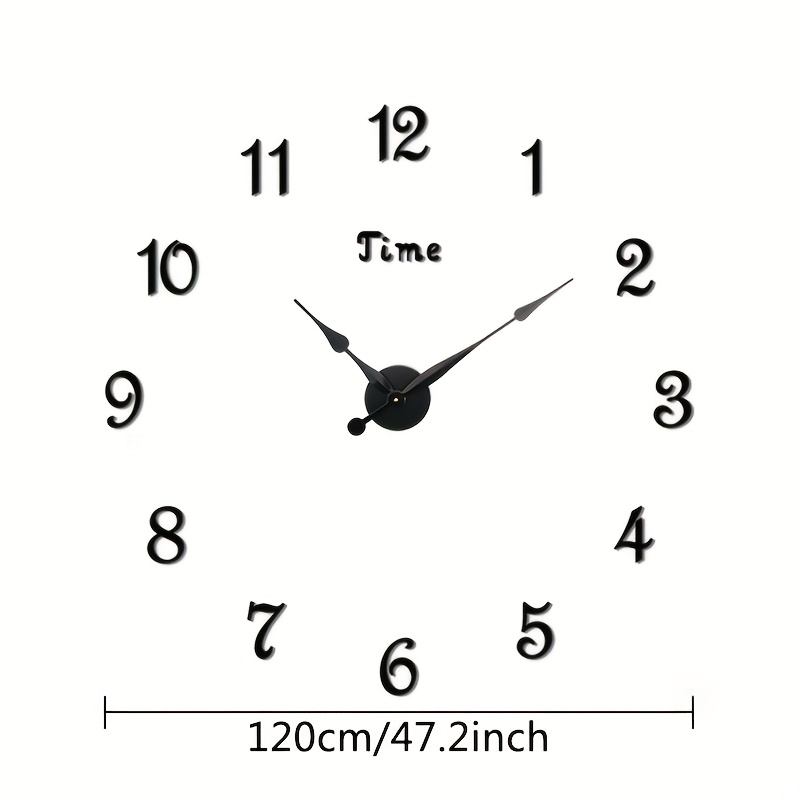 TEMU 1pc Of A Large Digital Wall Clock, Featuring A Modern And , Frameless With Adjustable Size, Operates Silently, Perfect For Decorating The Walls