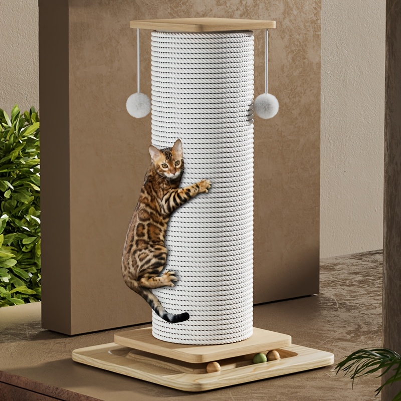 TEMU Rascador vertical para gatos de 60 cm , con colgante, tablero resistente para uñas y estructura de escalada, base estabilizada y expandida,