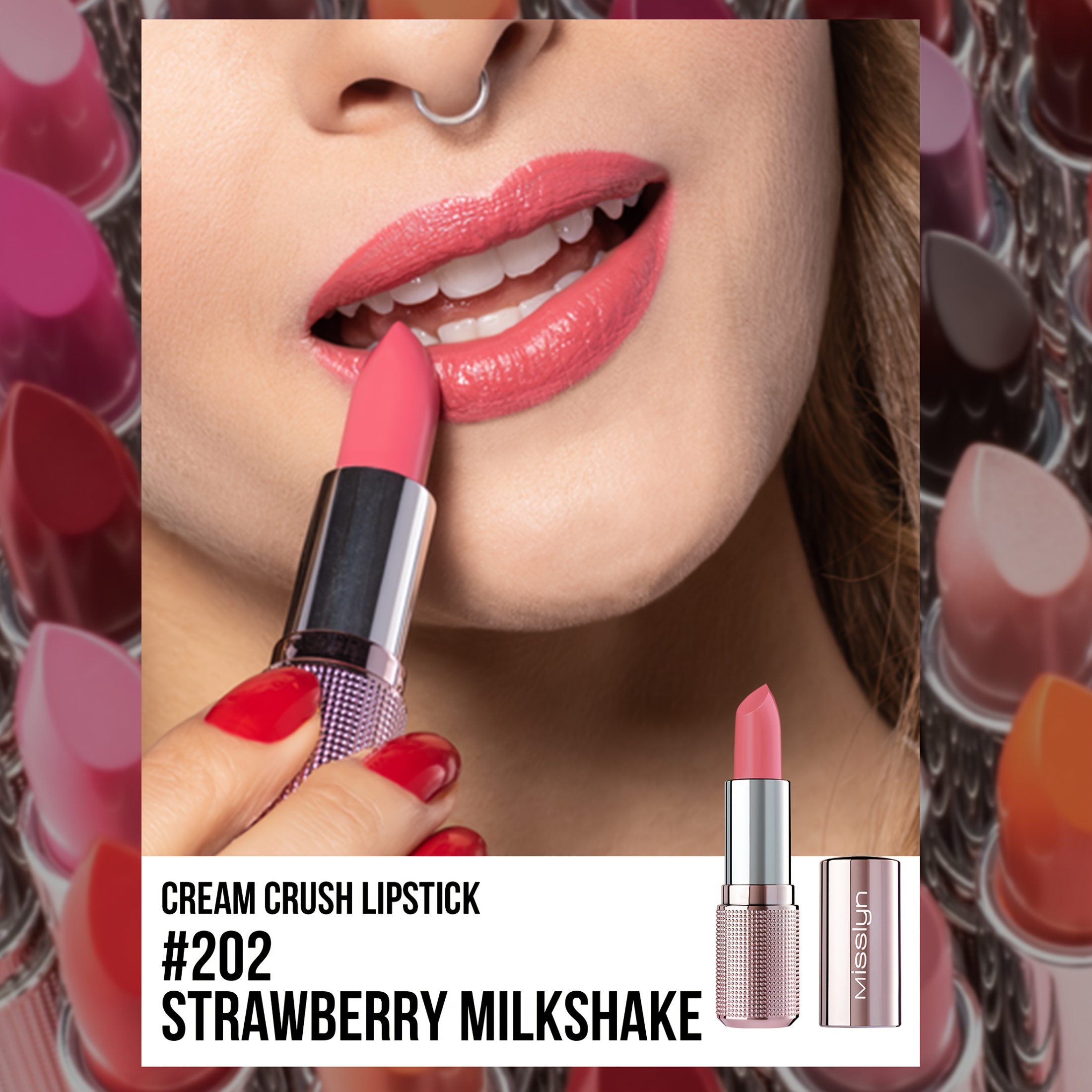 CREAM CRUSH LIPSTICK, Cream Effect, Matte, High Color Rendering, Moisturizing, Stain Resistant, Long-lasting, Portable, Party, Camping, Outdoors, Traveling, Gifts, Daily, Valentine's Day, Mother's Day, Back to School Essentials, Halloween, Christmas