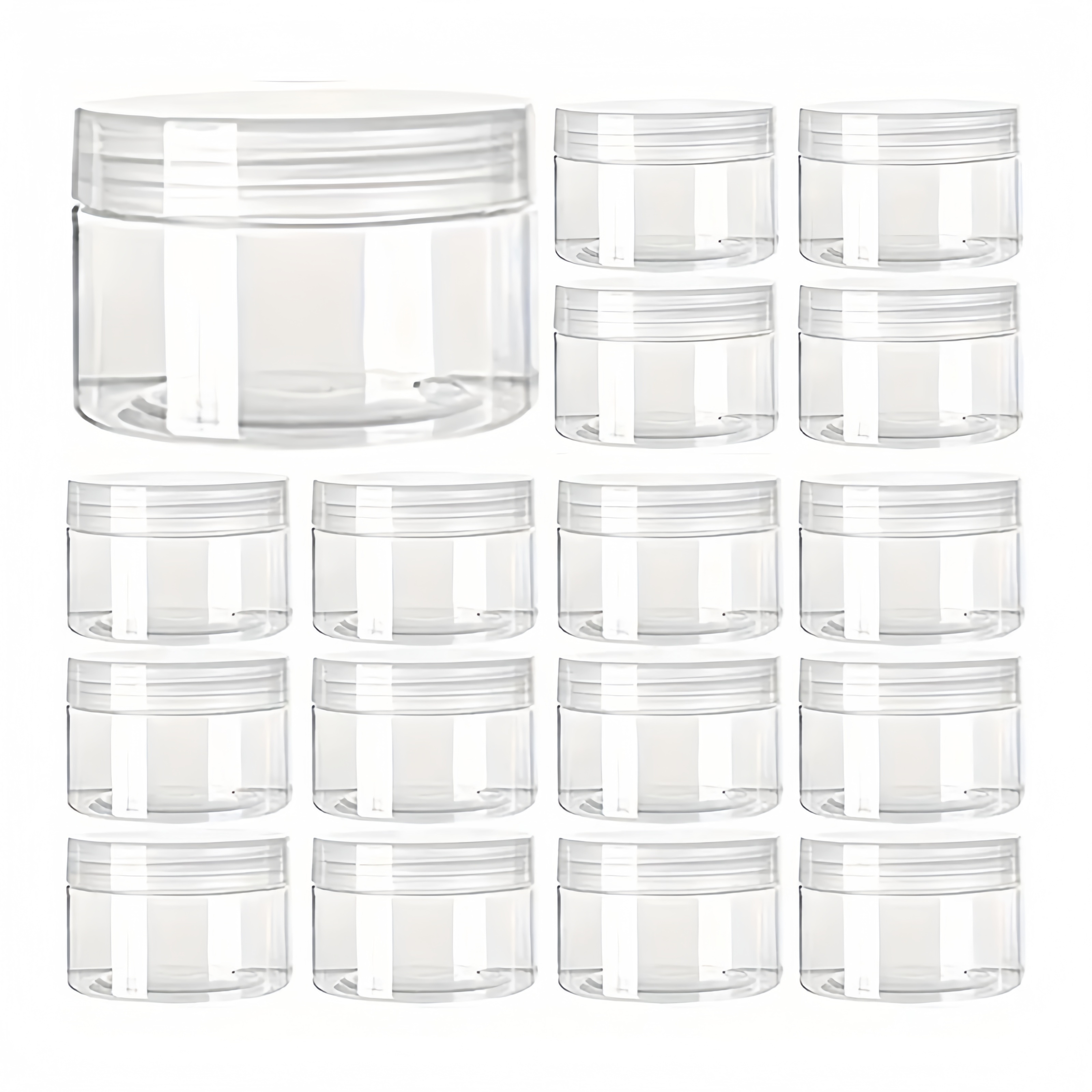 

6/12pcs 4oz Clear Plastic Storage Jars With Lids - Reusable, Round Containers For Food & Kitchen Organization