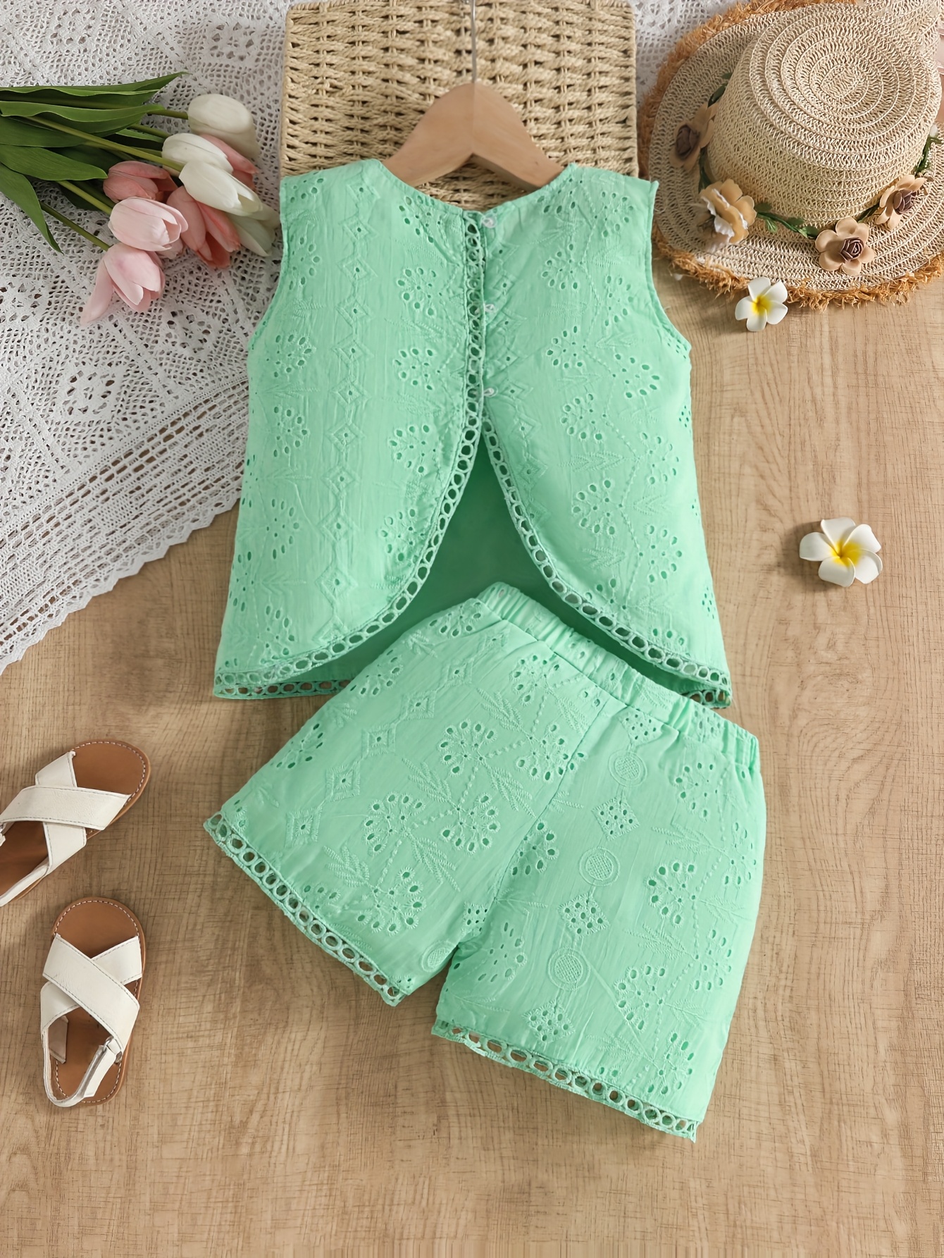 set estivo nuovo e confortevole gilet bordo in pizzo + - Temu Italy, image size:800x1066