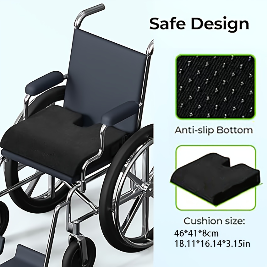 Ergonomic Wheelchair Cushion - Breathable, Pressure Relief for Back & Coccyx Pain, Comfortable Seating Pad with Ventilation Holes, Ideal for Car & Office Us
