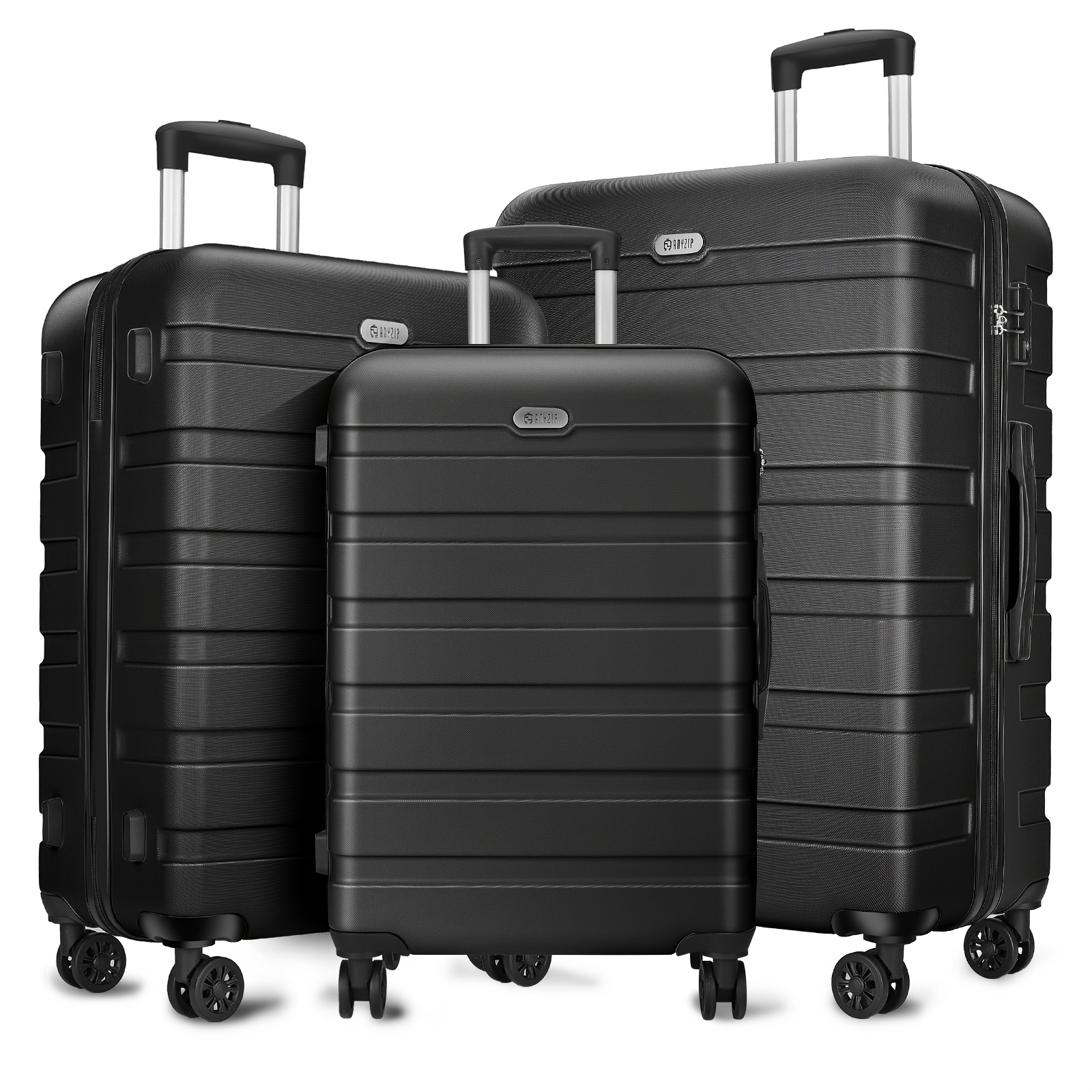 TEMU Luggage Set 3pcs Hardside Suitcase Pc Abs Handle With 4 Spinner Wheels 20 24 28 Inch Luggage, Travel Luggage Set, Lightweight Carry On Luggage,