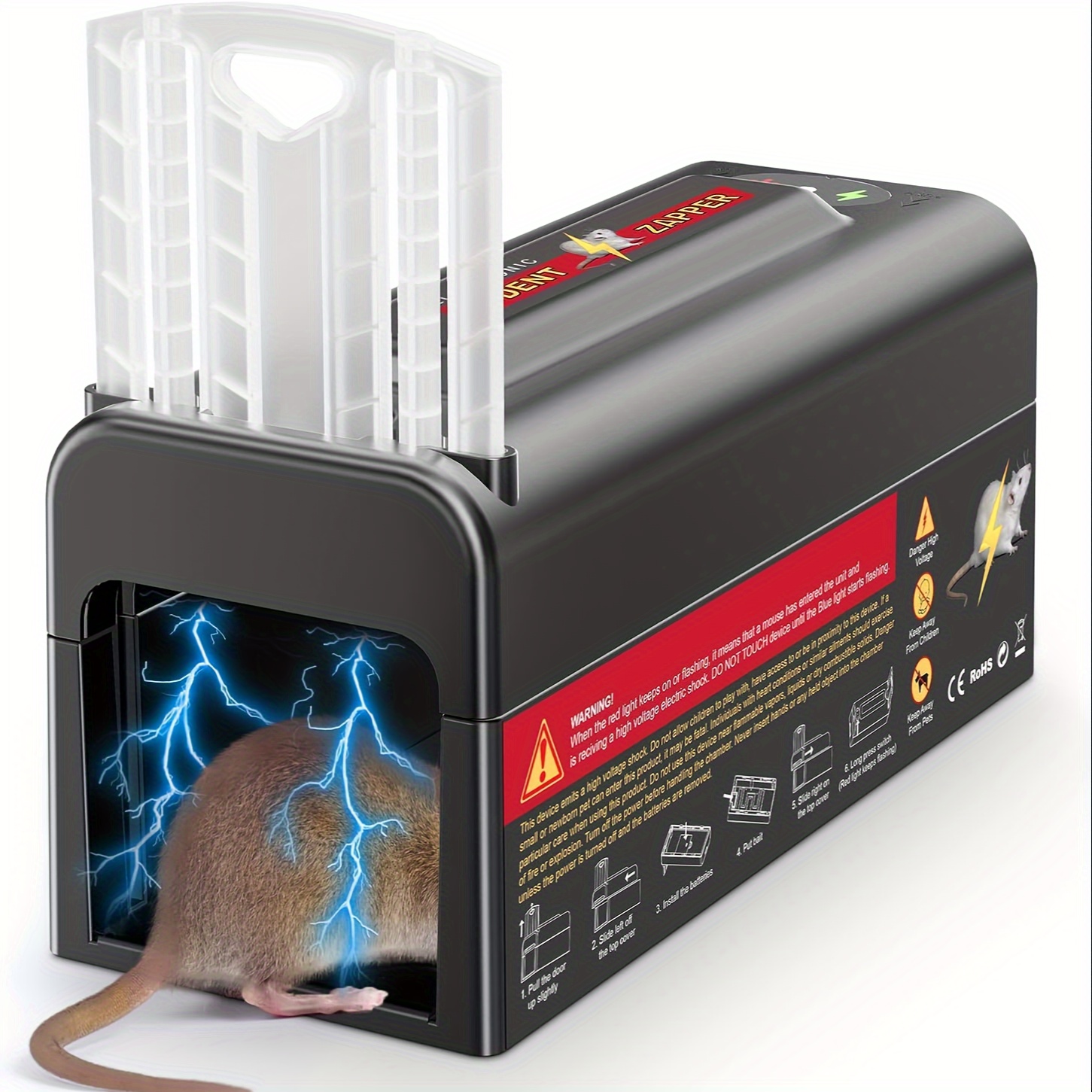 

Electric Rat Trap, Mouse Trap Indoor, Powerful Voltage Instantly Kills Rats And Mice, Upgraded Rodent Zapper For A Pest-