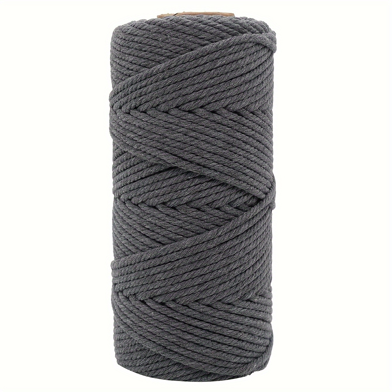 

50m/100m Dark Gray 3mm Twist Macrame Cord - Ideal For Knitting, Diy Wall Hangers, Plant Holders & Home Decorations