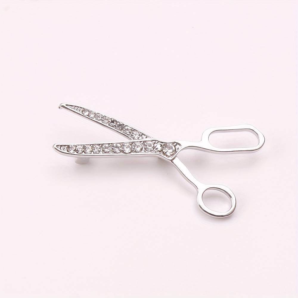 TEMU 1pc Exquisite Scissors Rhinestone Brooch, Design, Accessories
