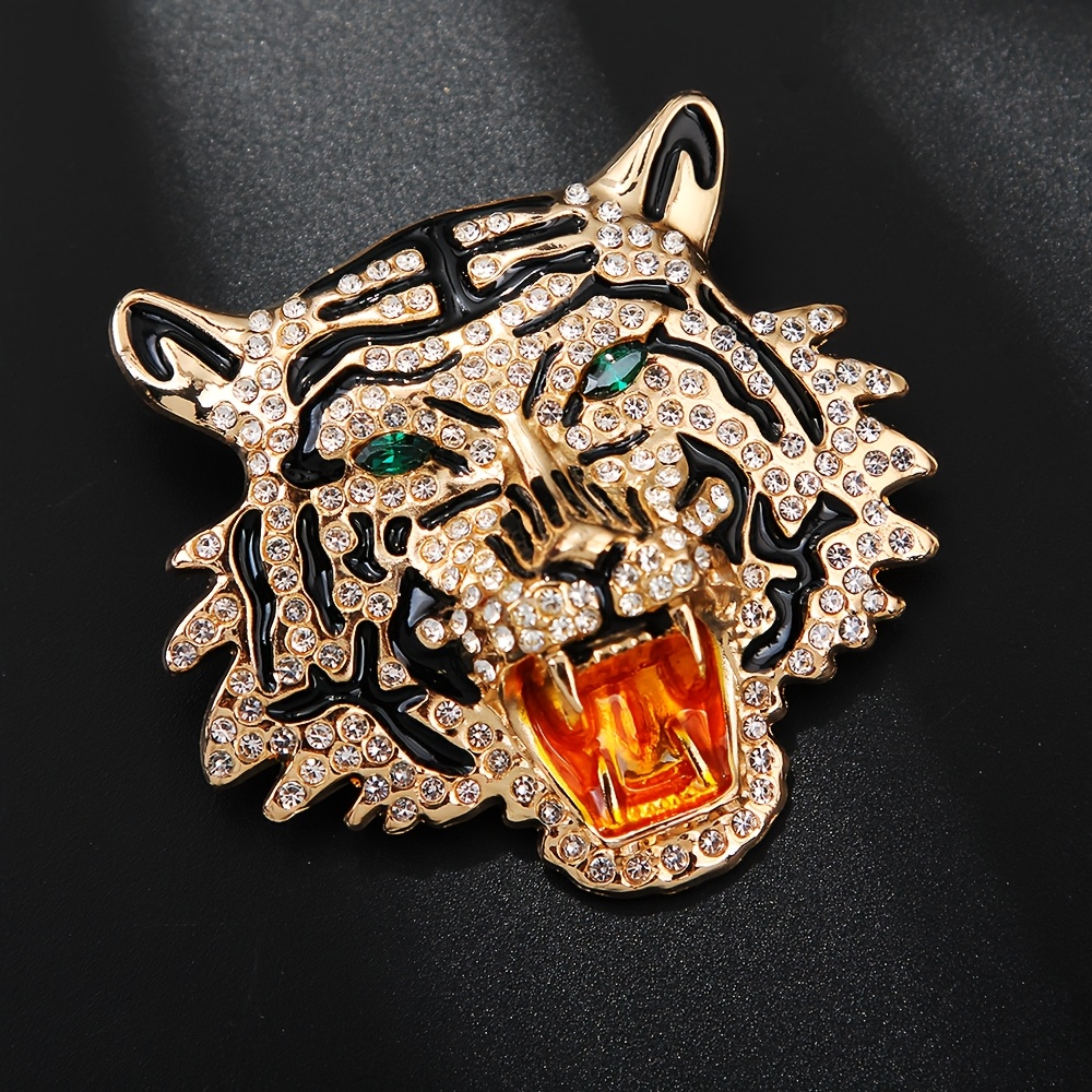Retro Tiger Head Brooch, Unisex Accessory