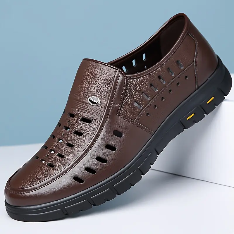 mens slip on sandals for summer non slip solid breathable for outdoor walking day casual details 5