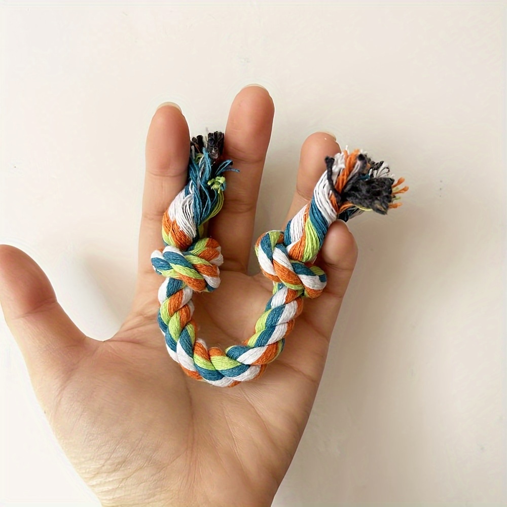 Image of 20pcs Colorful Braided Rope Chew Toys For Small Dogs - Durable, Teeth Cleaning, And Fun Playtime With Pets (random Colors), Dog Toys For Small Dogs