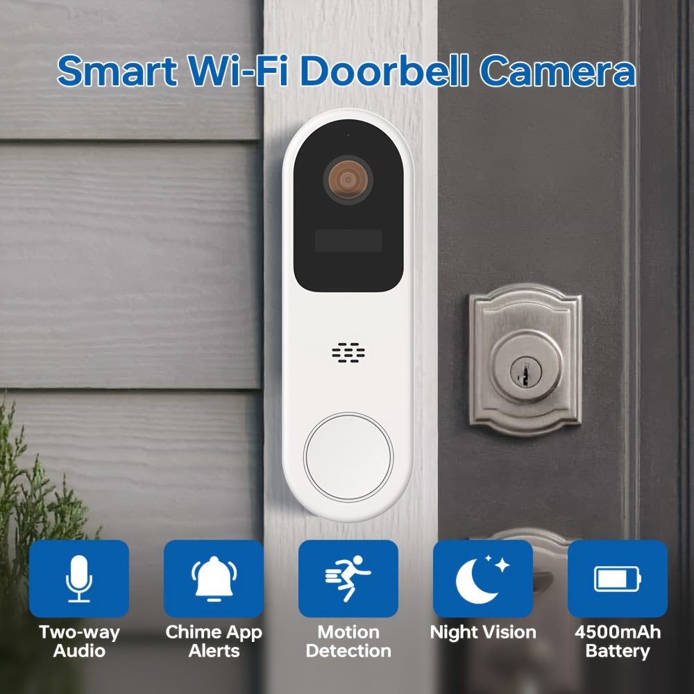 smart wi fi video doorbell infrared night vision pir motion Temu