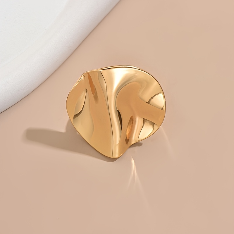 Exaggerated Ornate Stainless Steel Polished Ring for Women