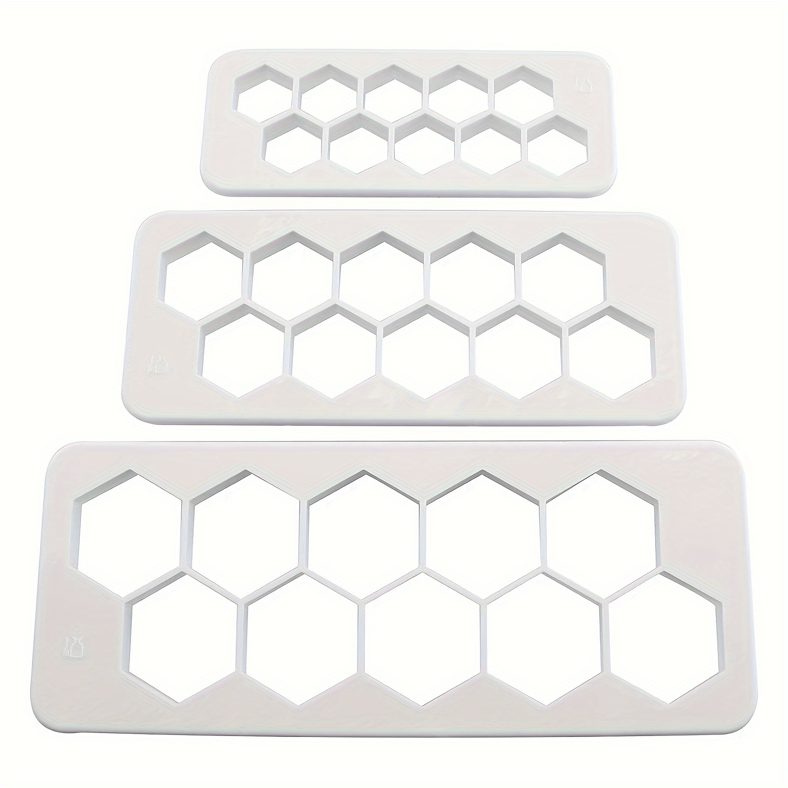 TEMU 3pcs Hexagon Clay Mold Set With Football Pattern Cutter - Honeycomb Shapes In 3 Sizes, Craft Tools & Supplies