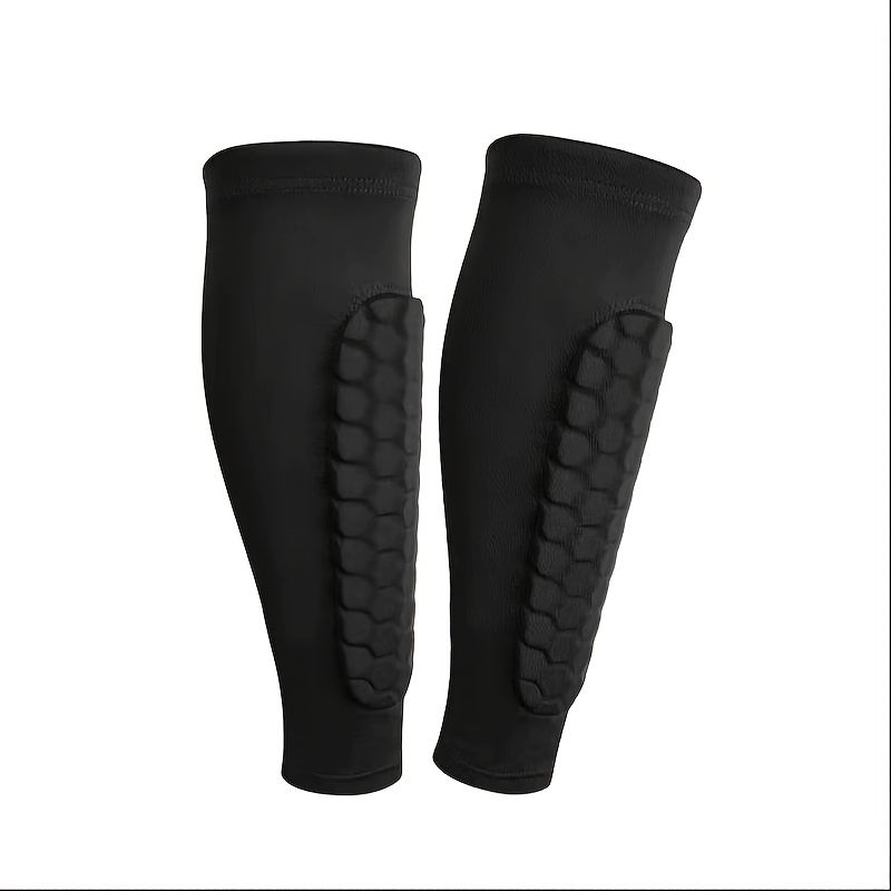 TEMU 2pcs Unisex Football Shin Sleeves With Honeycomb Padding, Non-slip Leg Sleeve With Honeycomb Pad Lightweight Suitable For Baseball, Soccer, Basketball, Boxing, Taekwondo Mountain Bike Sports