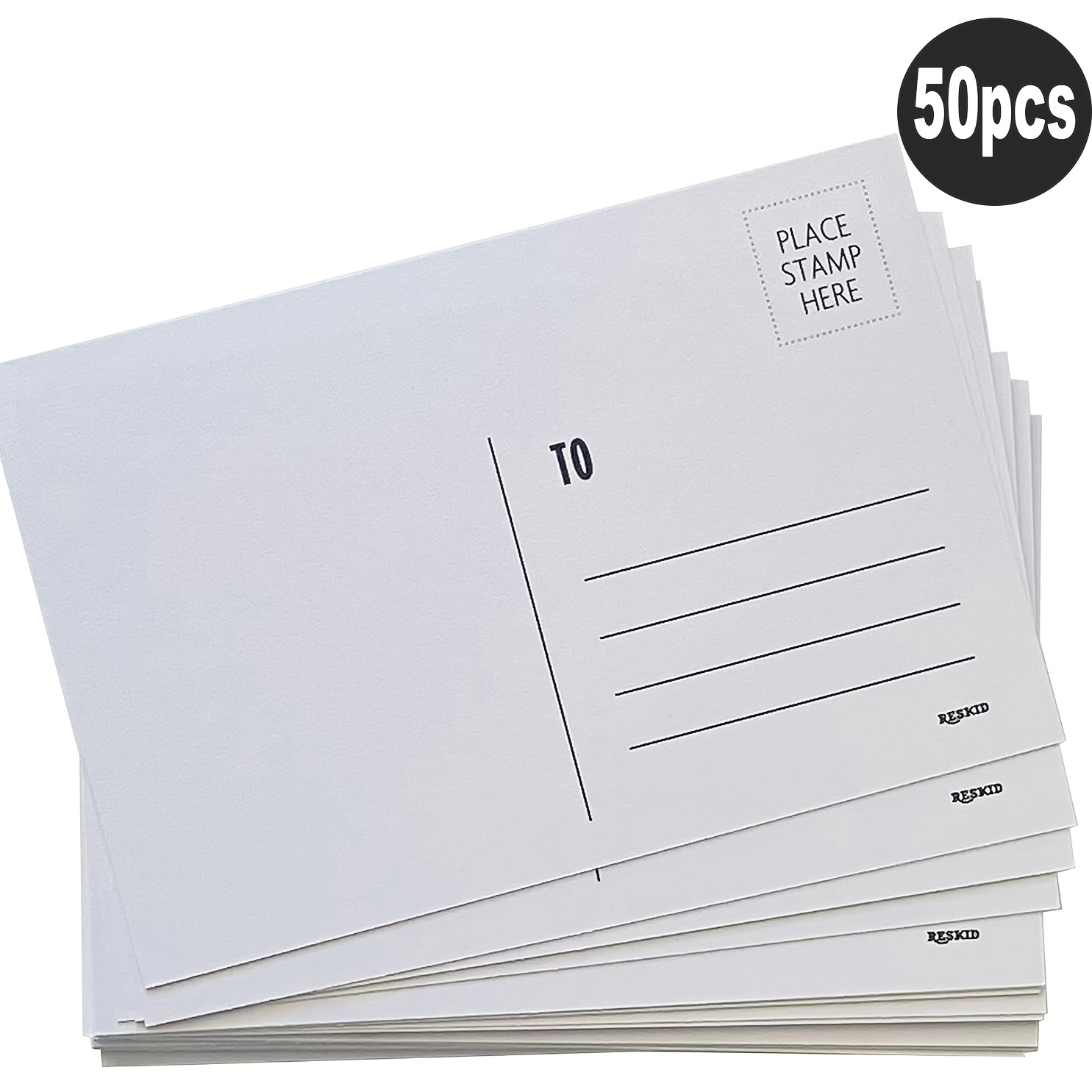 TEMU 50pcs/pack, Blank Postcards, White 4x6inch Blank Postcards, Blank Postcard Set Postcard Paper Cards, Loose Postcards