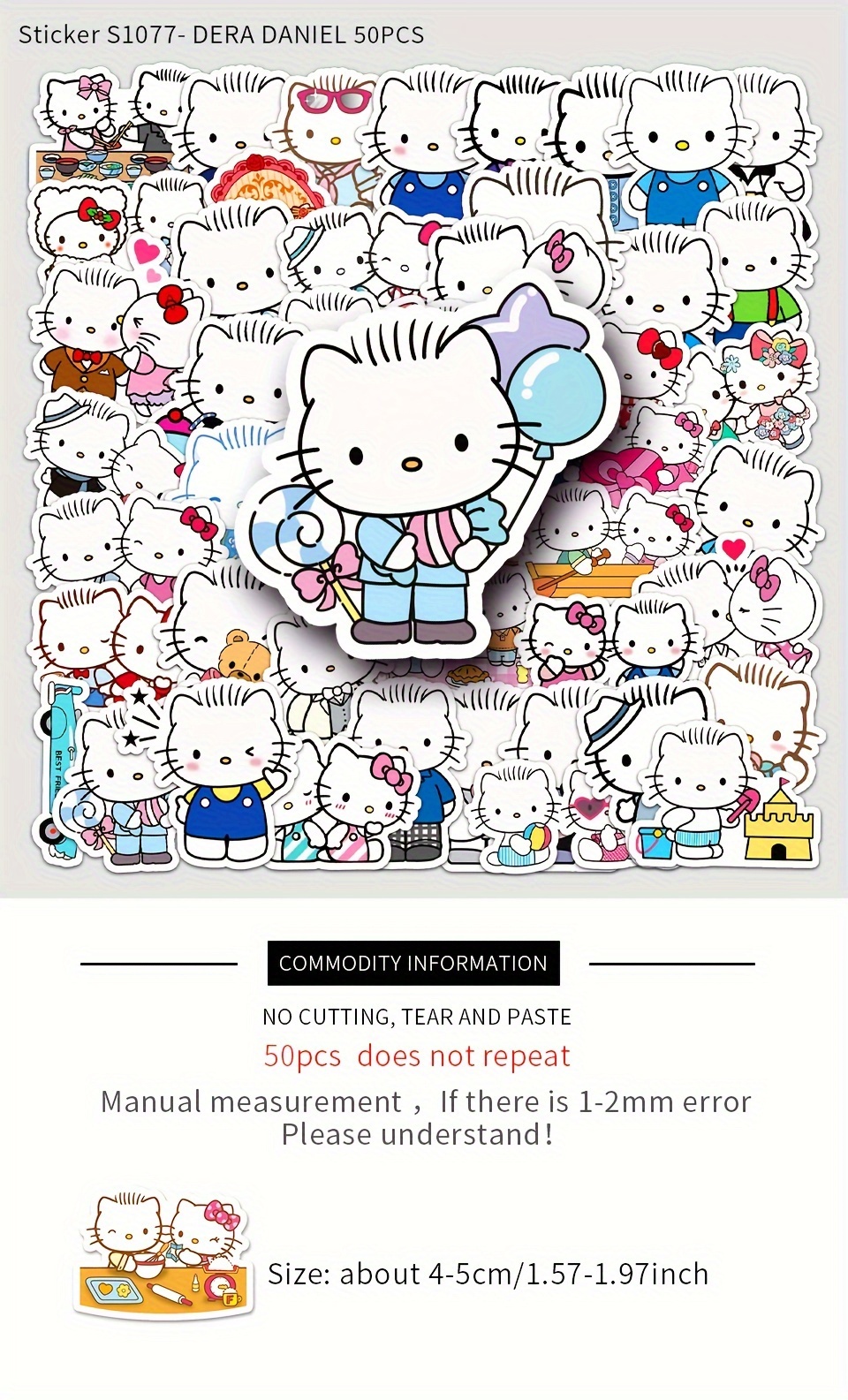 50 Шт. Наклейки Аниме Sanrio С Героями Мультфильмов Милые - Temu Kazakhstan