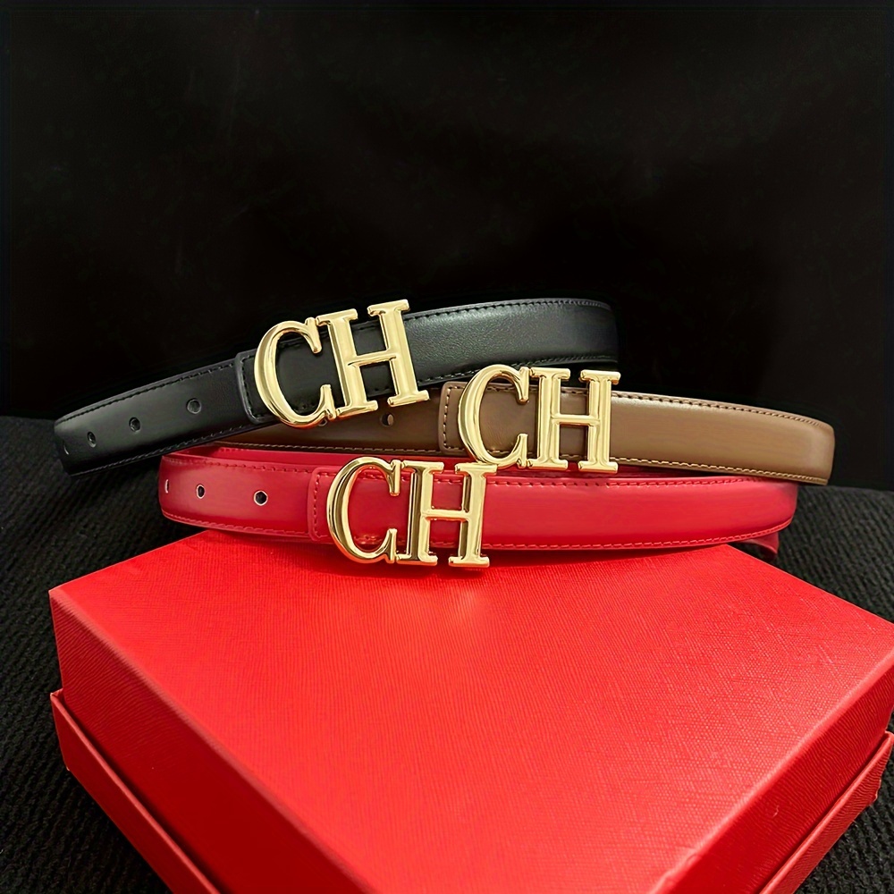 

Classic Design Glasses Women Fashion Belt Metal Letter Thin Ceinture Free Size For Daily Coat
