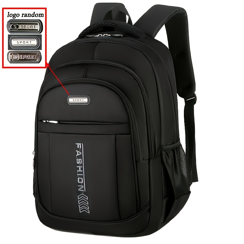 TEMU Large-capacity Backpack For Business Trips And Travel, Laptop Backpack For Middle And High School Students, Trendy Schoolbag, Pattern Random